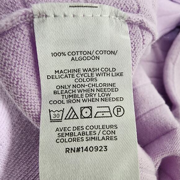 Loft Outlet Women's Cardigan Sweater Long Sleeve Button Up Purple Striped Large - Picture 9 of 10